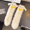 Meias infantis de inverno em fleece de coral, meias de cano médio para meninos e meninas, meias engraçadas, feias, fofas, meias quentes para casa, para dormir, para o chão, da moda