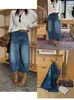Novedades de Otoño TOP Estilo Europeo Guangzhou Shisanhang Estilo Coreano Holgados Casual Versátiles Jeans de Nueve Puntos con Cinturón 61836