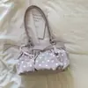 Bolsa de Axila Grande Capacidade Estilo Coreano para Mulheres, Bolsa de Ombro, Bolsa Tote Plissada Novo Estilo Verão 2026, Bolsa de Trabalho de Bolinhas