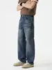 Ropa de Hombre Fengshe / Novedad Primavera 2026 Jeans Clásicos Americanos de Pierna Recta Elásticos con Detalle Desgastado Ojo de Gato 3D