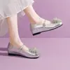 Zapatos de Verano Bajos de un Solo Color 2026 Fuegos Artificiales Pedrería Suela Suave Versátiles con Faldas Zapatos Mary Jane de Tacón Interno Elevador para Mujer
