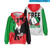 Sudadera con capucha y cremallera de manga corta 'Free Palestine Go Palestine'