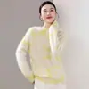 Camiseta Térmica de una Pieza sin Costuras para Mujer, Mezcla de Seda y Cachemira, Base Cepillada, Cuello Redondo, Manga Larga, Estilo Jacquard Degradado