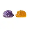 Figurina de ouriço de resina com cascalho de cristal natural transfronteiriço, artesanato de ouriço de cristal, decoração de mesa, atacado