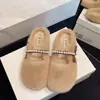 Elegantes Mocasines de Felpa Perezosos con Perlas para Mujer, Nuevo Modelo Invierno 2026, Suela Suave, Ligeros, Versátiles, Pantuflas de Algodón Peludo para Uso en Exteriores