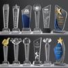 Medalha Troféu de Cristal de Resina Lembranças de Metal Personalizadas Gravação Prêmios Reunião Anual Troféu de Cristal Estrela de Cinco Pontas