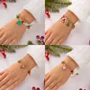 Pulsera Linda Transfronteriza Europea y Americana de Navidad Pulsera con Colgante de Elemento Navideño Joyería de Mano de Papá Noel Festiva de Vacaciones