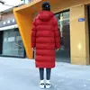 Abrigo deportivo de algodón largo de invierno hasta la rodilla para hombres y mujeres, chaqueta de entrenamiento con capucha engrosada para atletas, abrigo de entrenamiento de invierno a juego para padres e hijos
