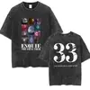 Camiseta Lavada Retro 33 Expacim 33 de Juego Claire Obscur para Hombres y Mujeres Casual Algodón Oversize de Alta Calidad