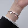 Pulsera de Donut de Plata 925 Cuentas de Plata de Ley 925 Donut Rosa Colgante de Nube Blanca con Cuentas Sonrientes