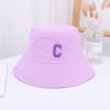Sombrero de pescador con protección solar para parejas, para primavera y verano, para hombre y mujer, de color liso, informal, combinable con todo, con letra C, estilo japonés, estilo artístico.