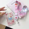 Portatarjetas Transparente Cuerda Larga Retráctil Serie C Conejo Jazmín Lindo y Compacto Estilo Ins Cubierta Protectora para Tarjeta de Campus Tarjeta de Comida