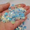 Lantejoulas mágicas de cor direta da fábrica, alto brilho, sereia, misturadas, douradas, cor transparente, estrelas, amor, arte de unha, material para maquiagem dos olhos