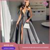 Vestido de Dama de Honra Europeu e Americano 2023 Cor Sólida Europeu e Americano Vestido Longo Emagrecedor Ombro a Ombro Moda Vestido de Festa para Dama de Honra Vestido