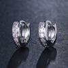 Pendientes pequeños clásicos de moda transfronteriza con fila de diamantes, personalidad europea y americana, círculo versátil, cobre con circonitas, pendientes nicho