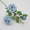 Rosa Simulação Haste Única Multi-cabeça Toque Real Rosa Casamento Flor Simulação Ornamento Sala de Estar Fotografia Flor Artificial Flor de Seda Atacado