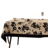 Mantel Floral Estilo Americano Impermeable y a Prueba de Aceite 2026 Lujo Ligero Ambiente de Alta Gama Lavable Mantel Rectangular