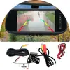 Monitor de Espejo Retrovisor de 7 Pulgadas Ajustable Cámara de Reversa para Coche con 8 Luces Muestra Doble Entrada de Video