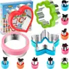 Conjunto Cortador de Sanduíche Transfronteiriço de 13 Peças, Molde para Relevo de Biscoitos, Molde para Estampar Pão de Forma/Torrada/Fruta de Desenho Animado