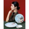 Jingdezhen Bainiao Chaofeng Porcelana de Hueso de Gama Alta Plato con Borde Dorado Plato Cerámico para el Hogar Plato Creativo para Bistec Plato para Postre
