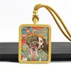 Colgante Thangka de Oro de Xizang Pintado a Mano con Oro Colgante de Vida Pasada y Presente Zakhiram Fabricante Portátil Venta al por Mayor