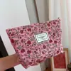 Bolsa de Cosméticos Floral Pana Almacenamiento de Viaje Bolso de Mano Portátil Llavero Teléfono Móvil Cambio Cremallera Engrosada Tarjetero