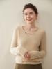 Elegante Suéter de Cachemira con Cuello en V para Mujer 25 Nuevo Estilo Punto de Lingote Estilo Holgazán Suéter Base de Punto Simple