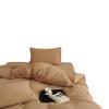 Juego de Ropa de Cama de Cuatro Piezas Tejido de Hilo Teñido en Masa de Algodón Puro Estilo Japonés Algodón de Xinjiang Suave Transpirable Amigable con la Piel Funda de Edredón