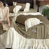 Flores retro francesas en el río Sena en primavera y verano ropa de cama sedosa de cuatro piezas para dormir sin nada Tencel