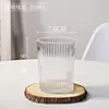 Copo de Vidro Transparente com Padrão Vertical de Alto Padrão Estilo Ins Copo de Café Americano Copo de Suco Leite Chá de Frutas Copo de Vidro Doméstico