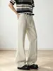 Calças casuais de algodão lavado estilo americano para homens, jeans de verão com corte justo para high street, calças retas largas e soltas da moda