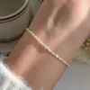 Pulseira Versátil de Prata de Lei S925 com Bola de Zircônia Cintilante Joias de Nicho Elegantes Pulseira Simples de Diamantes Pequenos Acessórios de Moda