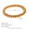Moda Ins Europea y Americana Simple Popular Joyería de Mano Nicho Retro Acero Inoxidable Chapado en Oro de 18K Pulsera Elástica de Cuentas