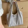 Bolsa de Lona Bolsa Tote de Gran Capacidad para Mujeres 2025 Nuevo Verano Nicho Rayada Simple Moda Bolso Bandolera Bolso de Hombro