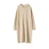 Moletom Longo~Vestido de Tricô Consinee 100% Caxemira Pura Espesso para Mulheres, Estilo Solto e Preguiçoso