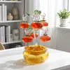 Adornos Decorativos de Vidrio Zibo de Manzana, Caqui y Árbol de Lingotes para Decoración del Hogar, Decoraciones de Escritorio de Oficina y Regalos de Uso Diario