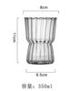 Copo de leite Vidro de borosilicato Estilo americano Copo de café Padrão vertical Cintura Copo de camada única Copo de leite doméstico Copo de suco Bebida