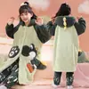 Bata de Invierno para Niños 2025 Terciopelo Niños Pijama Grueso Jacquard Set Pijamas de Dibujos Animados Terciopelo Corto Niños Grandes Set