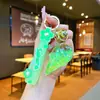 Péndulo de Botella de Arena Líquida Luminosa de Dibujos Animados de Helado Adorno Colgante para Niños Llavero de Muñeca Lanyard para Teléfono Anti-Pérdida Decoración