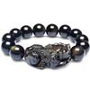 Pulsera de obsidiana valiente para hombre y mujer, colección de pareja con ojos de arcoíris naturales, regalo para el día del niño para su novio.