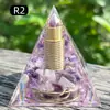 Pirâmide de Cristal Natural 5/6/8cm Decoração Criativa Europeia e Americana para Mesa de Casa Pirâmide de Pedra Resina