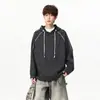 Sudadera con capucha estilo americano para hombre, nueva colección de otoño 2026, prenda exterior casual de corte holgado, top versátil de otoño para hombre