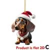 Adornos Navideños de Perro de Dibujos Animados de Acrílico Transfronterizos Divertido Perro Salchicha Colgante Decoración Regalo Lindo Navidad