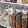 Pote Hermético de Plástico para Cozinha Caixa de Armazenamento à Prova de Umidade Conjunto de Potes para Armazenamento de Grãos Caixa Transparente para Armazenamento de Nozes