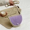 Bolso Cubo Verano Nuevo Diseño de Color Contrastante Hombro Cruzado Bolso Pequeño Estilo Occidental Estilo Coreano Perla Bolso de Mujer Bolso de Paja