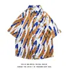 Camisas Florais de Manga Curta Estilo Hong Kong para Homens e Mulheres Verão Estilo Japonês Casuais Camisas de Praia Tendência Jaquetas Havaianas Largas