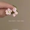 Aphro Garden Pendientes de Flores Esmaltadas Retro Franceses de Hada Súper Pendientes Exagerados Nicho de Alta Gama Estilo Resort