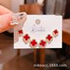 Verano nuevo chapado en oro real exquisitos tres pares de aretes pequeños de alto sentido pequeños frescos dulces aretes de temperamento combinables