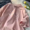 Camiseta Simples de Seda Leite Estilo Coreano Estampa Nicho Manga Curta Roupa de Casal Solta Tendência Ins Camisa Básica de Verão para Homens