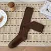 Meias 3/4 meias de renda meias femininas altas meias até o joelho para usar com botas meias de perna longa outono e inverno meias de algodão meias largas